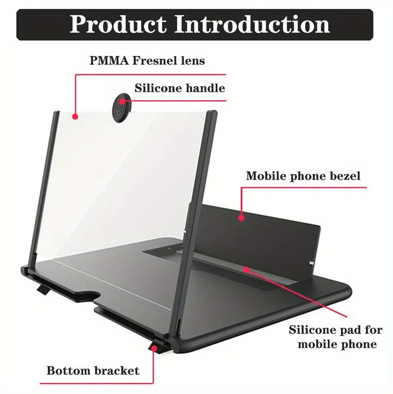 Transform Your Viewing Experience with the Multi-Functional 10/12 Inch HD Phone Screen Amplifier - Anti-Blue Light, Eye Protection, and Stylish Design