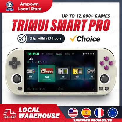 Smart Pro Handheld Game Console 4.96'' IPS Screen Linux System Joystick RGB Lighting  Retro Video Game Console Gift